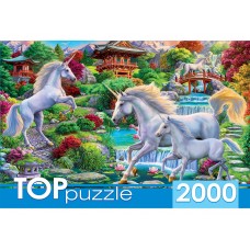 TOPpuzzle. ПАЗЛЫ 2000 элементов. ХТП2000-1593 Единороги в восточном саду