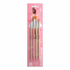 Кисти ErichKrause Pointes для акварели и гуаши, синтетика, 4 штуки (в блистере)