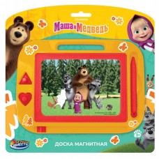 Доска для рисования Маша и Медведь трафарет.магнитная.2 печати, 20*15см ИГРАЕМ ВМЕСТЕ в кор.2*24шт
