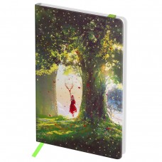 Записная книжка А6 80л. ЛАЙТ, кожзам, Greenwich Line /Mystical forest/, с резинкой, тиснение фольгой