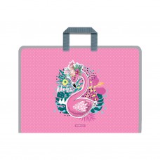 Папка на молнии пластиковая с ручками ErichKrause® Rose Flamingo, А3