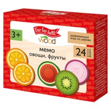 Игра настольная деревянная МЕМО /Овощи, фрукты/ (24 фишки в коробке) Far far land wood