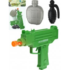 Игровой набор /Военный/ (пистолет-пулемет, граната, фляга) в пакете (Арт. M0069)