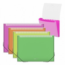 Папка-картотека пластиковая ErichKrause Matt Neon, с 13 цветными отделениями, A4, прозрачный, ассорт