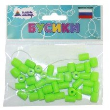 Набор бусин /Бочоночки/ (зеленый) 1/100