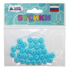 Набор бусин /Цветочек/ (голубой) 1/100