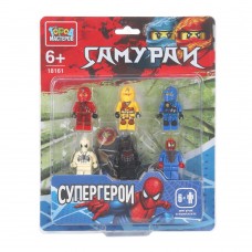 Конструктор фигурки самураи+супер герои -6 шт. Город мастеров в кор.2*96шт