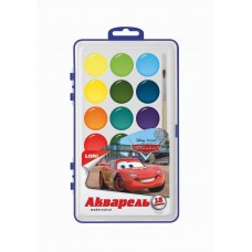 Акд-006/01 Акварель Disney /Тачки/ 18 цветов, в пластике, с/к