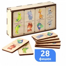 Настольная игра Домино /Дикие животные/ (фанера)