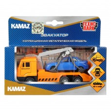 Машина металл KAMAZ ЭВАКУАТОР, 12 см,дв.,подв.дет.,инер.+машина 7,5 см, кор. Технопарк в кор.2*24шт