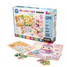 Baby Games.Набор Подарочный для девочек.6в1.Лото,Домино,Мемо,Пазл.25Эл,Мозаика ЭВА. 07215