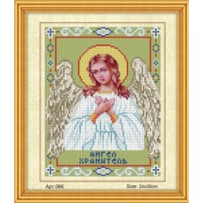 Н-р для вышивания бисером 24x30 см (частичн.заполн.,канва с рис) икона Ангел Хранитель Арт.066