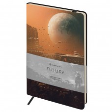 Записная книжка А5 80л. ЛАЙТ, кожзам, Greenwich Line /Future. New world/, с резинкой, тиснение фольг