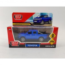 Машина металл TOYOTA HILUX 12 см, двери, инерц, синий, кор. Технопарк в кор.2*36шт