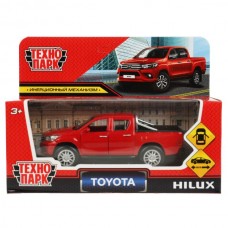 Машина металл TOYOTA HILUX 12 см, двери, инерц, красный, кор. Технопарк в кор.2*36шт