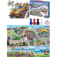 Игра -ходилка+пазл. ТРАНСПОРТ  (арт.ИН-8206)