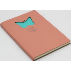 Butterfly. Розовый КНИГИ ДЛЯ ЗАПИСЕЙ ИСКУССТВЕННАЯ КОЖА SOFT TOUCH (BUTTERFLY)