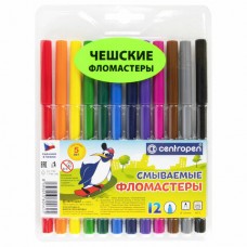 Фломастеры 12 ЦВЕТОВ CENTROPEN /Washable/, смываемые, вентилируемый колпачок, 7790/12TP, 7 7790 1285