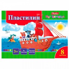 Пластилин 8 цв. 160г Hatber со стеком-Ушастики-