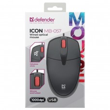 Мышь Defender Icon MB-057, бесшумная, USB, черный, 3btn+Roll 52057 (10702070/250324/3117817, Китайск