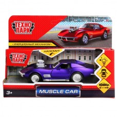 Машина металл свет-звук MUSCLE CAR длина 12 см, двери, инерц, ассорт,  кор. Технопарк в кор.2*36шт