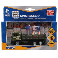 Машина металл KAMAZ , 12 см, дв., баг., инерц.+дорож. знаки, кор. Технопарк в кор.2*24шт