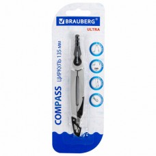 Циркуль с защитным колпачком BRAUBERG /ULTRA/, 135 мм, графитовый, блистер, 210817