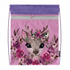 Мешок д/обуви Schoolformat CUTE DEER 42х34 см роз. 1 отд. с бол. карманом на молнии д/девочек